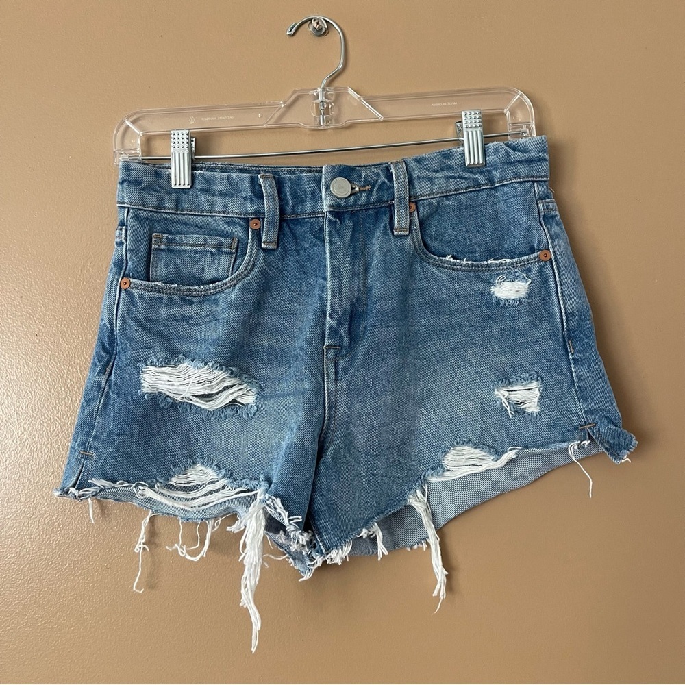 Blank NYC Distressed Blue Denim Cutoff Shorts size 26